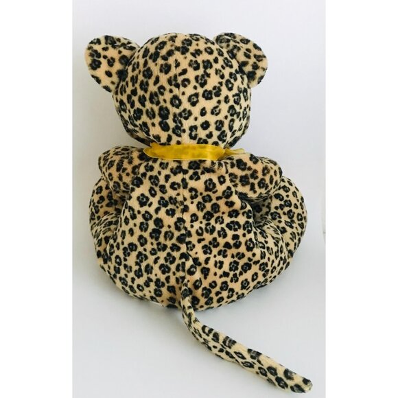 KellyToy Leopard Cheetah Stuffed Animal Plush Soft Toy Wildcat 13" Gold Ribbon - Picture 4 of 8
